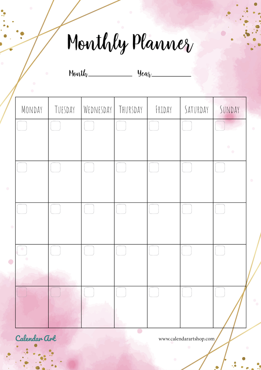 FREE Printable Monthly Planners - Free Printables - Flexi VA